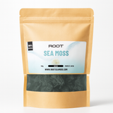 100 g pack of dried green Root Sea Moss – 100% natural raw seaweed superfood rich in iodine, zinc, and antioxidants.